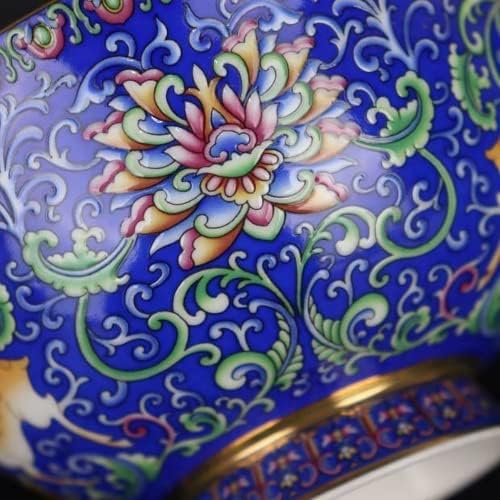 12 cm Çin Jingdezhen Famille Porselen Geyik Desen Kase Ev Dekorasyon