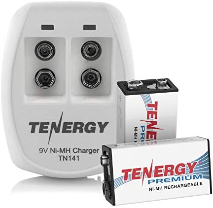 Tenergy TN141 2 Bay 9V akıllı şarj cihazı ile 2 adet Premium 9V NiMH 250mAh Şarj Edilebilir Piller