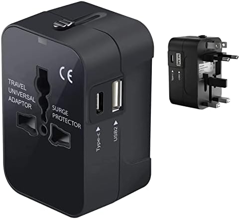 Seyahat USB Plus Uluslararası Güç Adaptörü 3 Cihaz için Dünya Çapında Güç için LG E420 ile Uyumlu USB TypeC, ABD/AB/AUS/NZ/ingiltere/CN