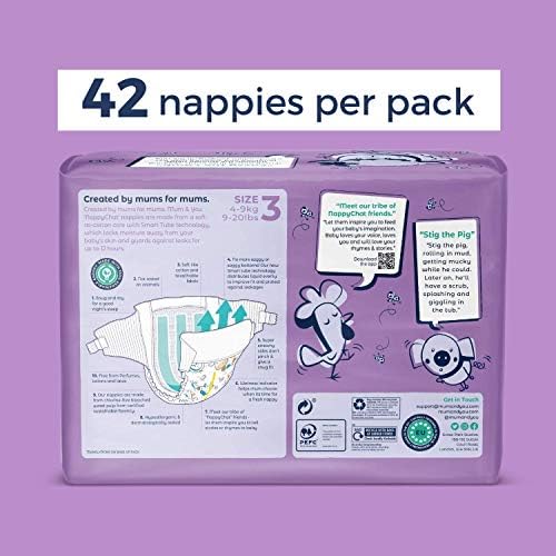 Mum & You Nappychat Üstün Performanslı Eko Çocuk Bezi, 3 Beden (42 Çocuk Bezi) Akıllı Tüp Teknolojisi. Sızıntı Koruması. %100 Geri