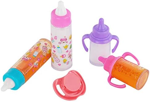 fash n kolor®, Benim Tatlı Bebeğim Kaybolan Bebek Besleme Seti / Bebek Bakımı Oyuncak Bebek Arabası için 6 Parçalı Bebek Besleme Seti