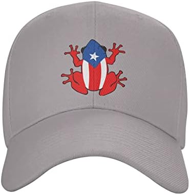 Porto Riko Rikolu Bayrağı Kurbağa beyzbol şapkası Sunhat Eğlence kamyon şoförü şapkası Siyah Egzersiz Şapka Erkekler Kadınlar için