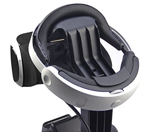 Temelleri PlayStation VR CECH-ZCM1x serisi PS Move Hareket Kontrol Cihazı Kulaklığı için Şarj istasyonu Ekran Standı-Siyah