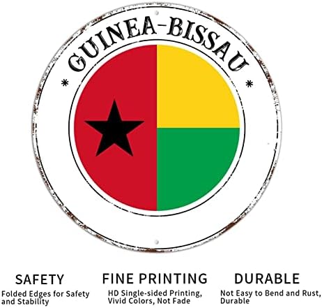 Gine Bissau Ulusal Bayrak Metal Çelenk Işaretleri Şık Tarzı Alüminyum Metal Çelenk Işareti Duvar Sanatı asılı dekorlar Pas Ücretsiz