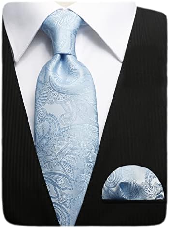 TaecMin Erkek Kravat Katı Kravatlar Erkekler için Paisley Kravatlar ve Cep Kareler Seti Çiçek Yaka İğneler Düğün için