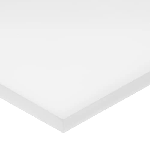 UHMW Polietilen Plastik Levha, Geliştirilmiş Sıcaklık, sıcak, Beyaz, 3/4 inç Kalınlığında x 12 inç Genişliğinde x 12 inç Uzunluğunda