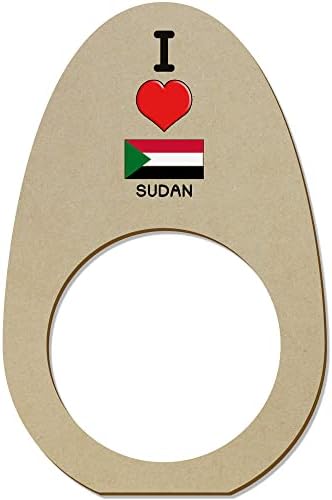 Azeeda 5 x' Sudan'ı Seviyorum ' Ahşap Peçete Halkaları / Tutucular (NR00052363)