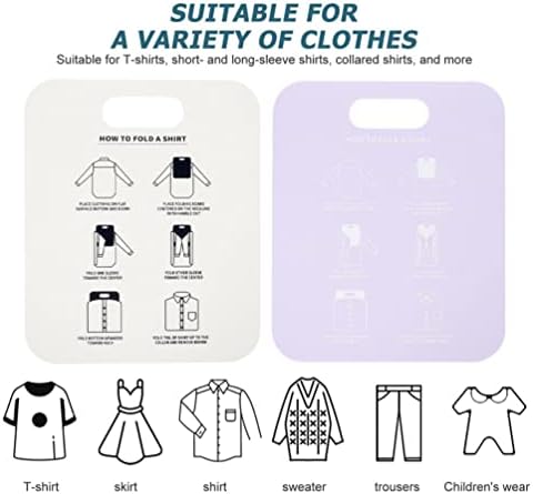 Zerodeko Plastik Klasörler Giyim için 4 ADET Katlama Tahtası, Çamaşır Klasörleri Katlama Tahtası, Tişört Giysi İstifleme Tahtası Giyim