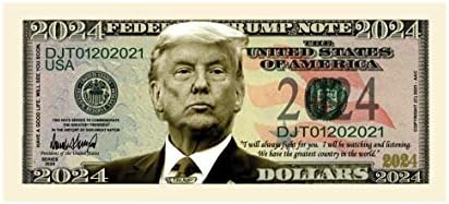 Donald Trump for President 2024 Sınırlı Sayıda Yenilik Dolarlık Banknot - 25'li Paket-Çok Detaylı Tam Renkli Ön ve Arka Baskı. Amerikan'ı