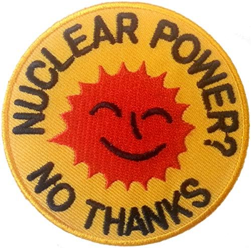 Nükleer Güç-Hayır teşekkürler işlemeli yama 7cm çap (2-3 / 4 Çap) Dikmek / ütülemek
