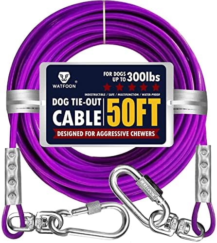 300lbs'ye kadar köpek için Kablo Bağlayın, 15ft 50ft 85ft 100ft Çiğnemeye Dayanıklı Kurşun Hattı Tasma Dışı 1kLbs Kopma Mukavemetini