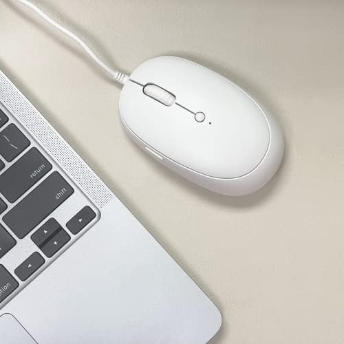 Geri Düğmeli Mac için Macally USB C Fare-Temiz ve Basit-Mac ve PC için Kablolu Fare-4 DPI Modlu MacBook Pro/Air için Tak ve Çalıştır