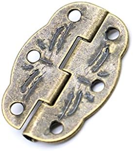 WSZTT 10 ADET Antik Bronz Menteşe Dolabı Mini Menteşe + 5 ADET Küçük Metal Hasps Kilit Takı Depolama