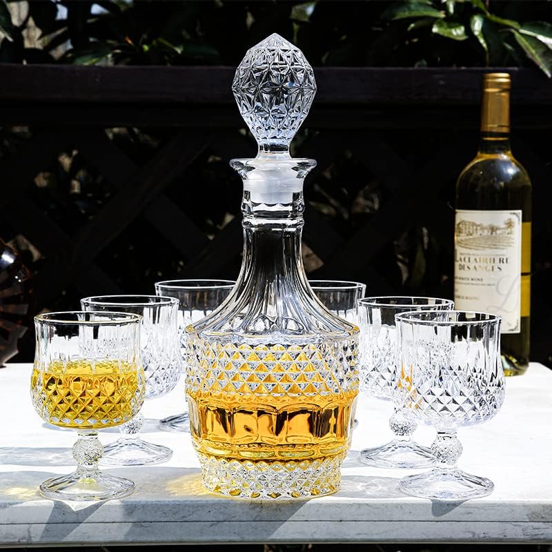 cathyladı Viski Seti Erkekler için 2/4/6 Kristal Lüks viski bardağı 7.44 oz Bourbon Rom gözlük Bar Tumbler Viski Bardağı Hediye