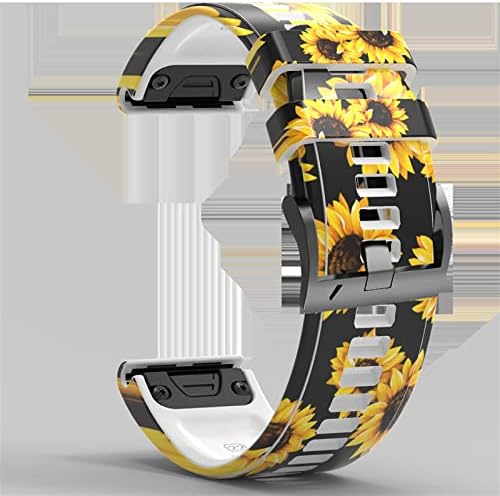 NDJQY Bilek Bandı Sapanlar Garmin Fenix 5 5X Artı 6 6X Pro 935 945 3HR akıllı saat Baskı Spor Silikon Kordonlu Saat s Hızlı Bırakma