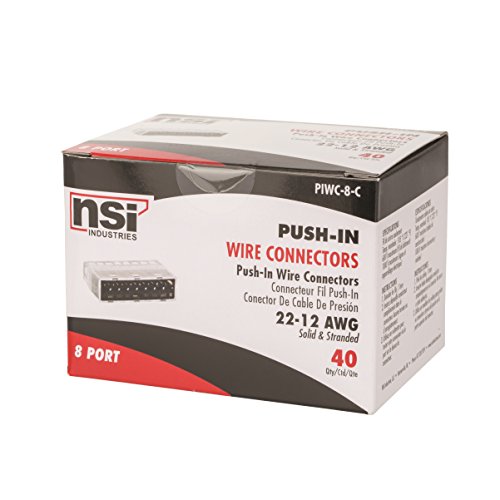 NSI PIWC-8-C Kolay Bükümlü Geçmeli Kablo Konektörü, 8 Telli (40'lı Kutu), Gri