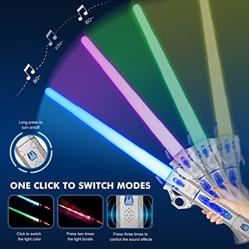 Çocuklar için ışık Kılıçları-FX Sesli (Harekete Duyarlı) 7 Renkli Star Wars ışın Kılıcı Oyuncakları,Cadılar Bayramı Giydirme Partileri