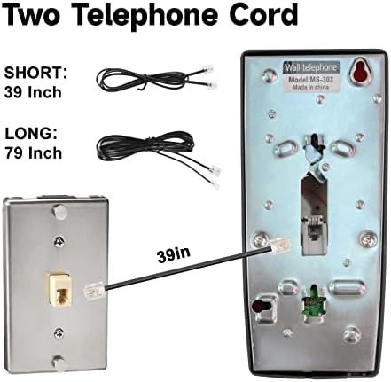 Yüksek Sesle Mekanik Zil Sesi ile Retro Duvara Monte Telefon Hacim Ayarlı sabit hat için Vintage Duvar Telefonları Ev Okulu Otel Ofisi