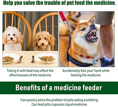 4 Adet Kedi Hap Atıcı Köpek Hap Tabancası Hap Dağıtıcı Pet İlaç Şırınga Yavru Tablet Besleyici Küçük Hayvanlar için (Yeşil, Yeşil ve