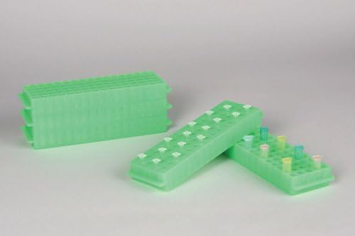 SP Bel-Art Tersinir PCR ve Mikrosantrifüj Tüp Rafı; 0,2 ml veya 1,5-2,0 ml Tüpler için, 80 Yer, Floresan Yeşili (5'li Paket) (F18845-0014)