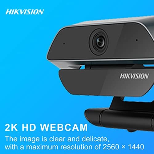Hikvision 2 K 25fps/30fps Full HD Webcam Mikrofon ile, USB Web Kamera ile Dahili Gürültü Azaltma Mikrofonlar, PC Mac Dizüstü Masaüstü