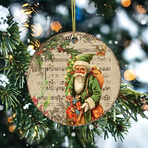 Noel Hatıra Süsler Retro Noel Baba Seramik Süs Hediyeler Süsler Müzik Not Noel Ağacı askı süsleri Hatıra Tatil Süslemeleri