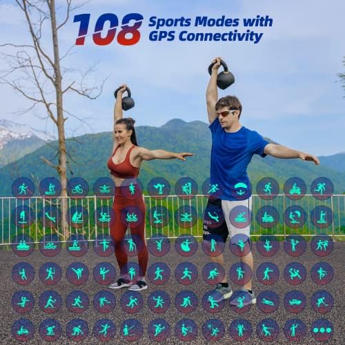 Akıllı saat (Cevapla/Arama Yap)Kadınlar Erkekler için akıllı saat 2023 Spor İzci 1.9 Dokunmatik Ekran Smartwatch Spor izle 108 Spor