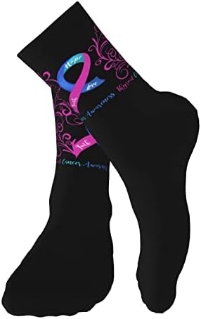 KADEUX Tiroid Kanseri Farkındalık Çorap Atletik Çorap Yenilik Rahat Çorap Unisex Çorap spor çorapları Erkekler Kadınlar İçin