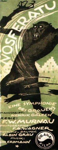 Pop Kültürü Grafikleri Nosferatu, bir Korku Senfonisi Posteri Almanca 14x36 Max Schreck Gustav von Wangenheim