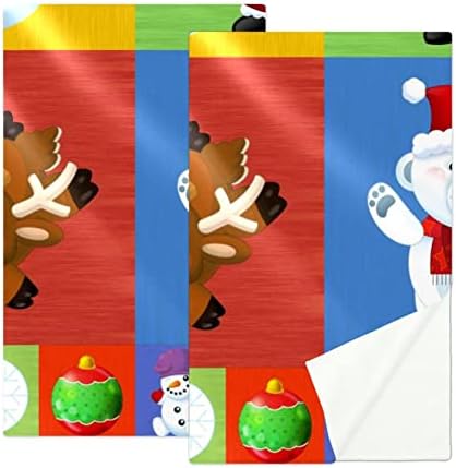 WOSHJIUK 2 Paket mikrofiber spor havluları, Noel Kardan Adam Santa Ayı Ren Geyiği, serinletici havlu buz Havlu Süper Emici Boyun Ter
