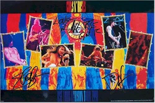Guns N Roses İmzalı İmzalı İmzalı Faks İmzalı İllüzyon Posteri - Müzik Posterleri
