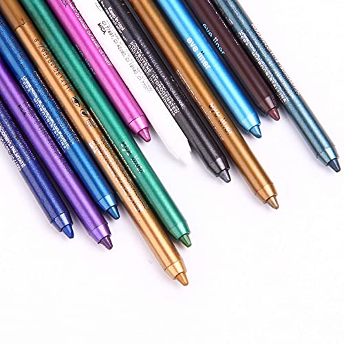 Xıahıum 1 ADET Jel Eyeliner Mat Su Geçirmez Sumdge geçirmez Güçlü Pigmentli Uzun Ömürlü Renkli Kedi Gözü Makyaj Kalemi kalem