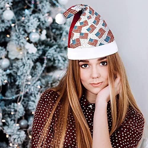 Pastırma ABD Bayrağı Sequins noel şapkaları Santa Noel Şapka Yetişkinler için Merry Xmas Parti Kostüm Bennie Kap