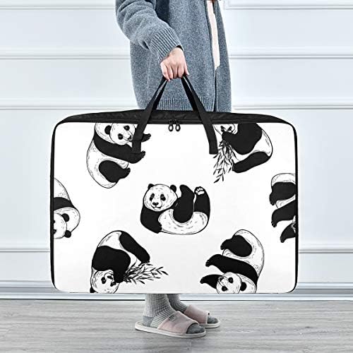 N / A giysi saklama Çantası Yatak Altı Yorgan - Büyük Kapasiteli Kroki Tarzı Pandalar Organizatörler fermuarlı çanta Dekorasyon Depolama