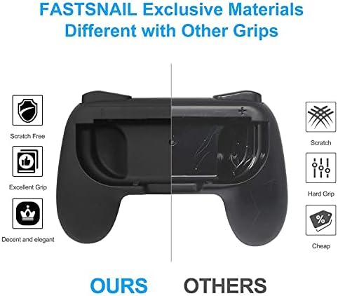 FastSnail şarj standı ve Sapları Nintendo Anahtarı ile Uyumlu, Şarj Standı İstasyonu Joy-Cons ile Uyumlu şarj kablosu ile (Siyah)