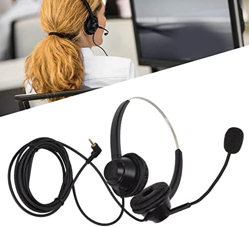 Lazmin112 çağrı merkezi kulaklığı, Binoral Gürültü Azaltma Müşteri Hizmetleri HD mikrofonlu kulaklıklar, 2.5 mm Fiş, ofis Çağrı Merkezi