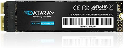 Dataram 1 TB M. 2 M-Anahtar PCIe NVMe SSD için 2013-16 MacBook, Mac Pro, Hava, Mini, iMac