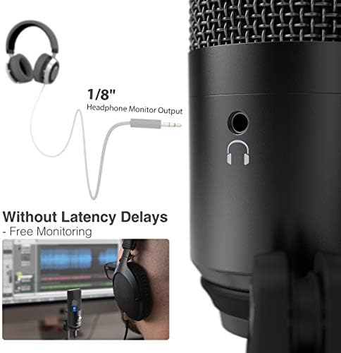 USB'li Mikrofon ve PC Oyun Kulaklığı, 3,5 mm Jaklı Fifine Podcast Bilgisayar Mikrofonu, Ses Kaydı için 7,1 Surround Sesli Kablolu Kulaklıklar,
