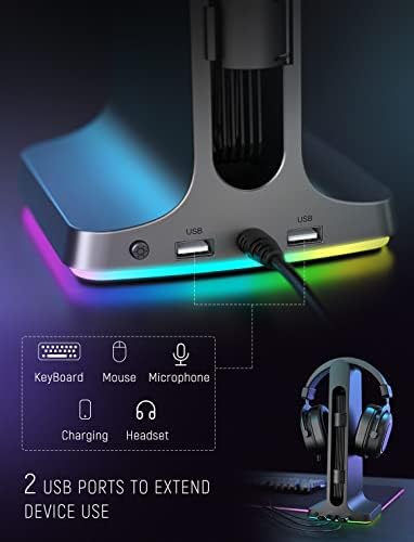 PC ve Kulaklık Standı için FIFINE Pembe Mikrofon, RGB Kontrollü AmpliGame USB Akışlı Oyun Masaüstü Mikrofonu, Kazanç Düğmesi, 3,5 mm