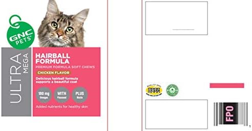 GNC Pets Ultra Mega Kıl Yumağı formülü Kediler için Yumuşak Çiğneme Takviyesi, 45 Adet - Tavuk Aroması / Güzel Bir Kürkü Destekler