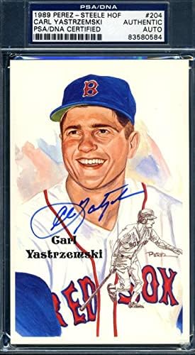 Carl Yastrzemski PSA DNA İmzalı Perez Steele Kartpostal Seti Mola İmzası-MLB İmzaları Kesti