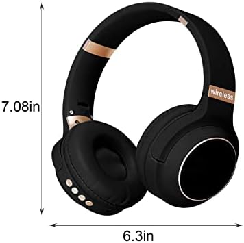 Kablosuz Kulaklık Kafa Monte Katlanır Bluetooth Kulaklık, Surround Ses Kulaklık Gürültü Önleyici Mikrofon, Metal Çip FM Takılabilir