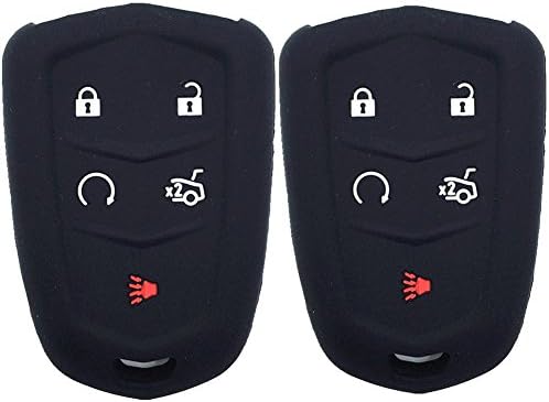 Ezzy Oto Bir Çift Siyah 5 Düğmeler silikon Kauçuk Anahtarlık Durumda Anahtar katlanır anahtar Ceket Cilt Koruyucu için fit 2014 2015