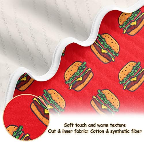 Ollabaky Burger Bebek Battaniyesi Erkek Kız Pamuk Atmak Battaniye Kundak Battaniye Beşik Arabası Kreş Alma Battaniye Bebek Yürüyor
