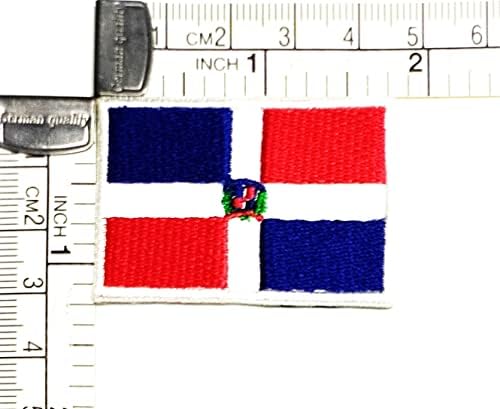 Kleenplus 2 adet. 1. 2X1. 7 İNÇ. Dominik Bayrağı Yamalar Bayrak Amblemi Kostüm Üniforma Taktik Askeri İşlemeli Aplike Yama Dekoratif