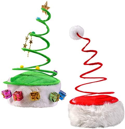 Komik Parti Şapkaları Noel Baba Şapkası-Elf Şapkası-Noel Ağacı Şapkası-Boynuz Kafa Bandı - (2 Adet)