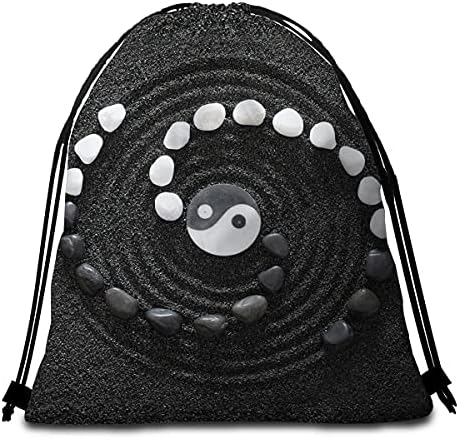 Sleepwish Mermer Yin Yang büzgülü sırt çantası Çanta 3D Desen ipli çanta Plaj Alışveriş için Spor Yoga yürüyüş çantaları