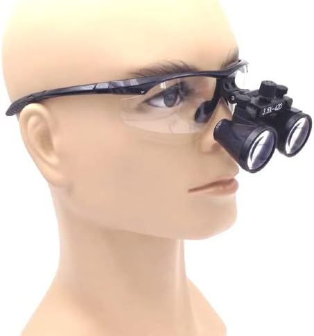 ZNEL Loupes Kafa Büyüteç Diş Cerrahi Tıp Dürbün Gözlük Büyüteç Optik Gözlük Büyüteç Gözlüğü Diş Hekimliği Cerrahisi için Diğerleri,Siyah,3.5X420mm
