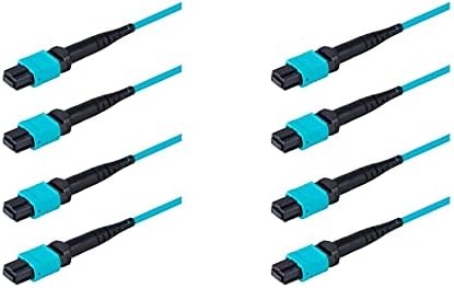 SpeedyFıberTX-4-Pack 5 Metre 8 Fiber Düşük Kayıp MPO Fiber Yama Kablosu için 40G / 100G QSFP + / QSFP28 Alıcı-Vericiler, Tip-B, OM4