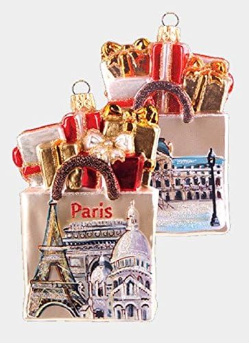 Paris Fransa alışveriş çantası Lehçe cam Noel süs BİR seyahat dekorasyon